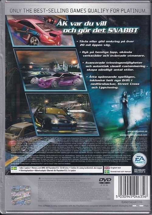 Need for Speed Underground 2 Platinum - PS2 (B Grade) (Genbrug)